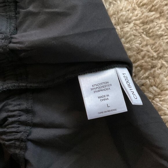 New York & Co Black V Neck Corset Peplum Cotton Poplin Top, Size Large, NWT - Picture 6 of 7